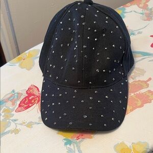 Black Studded Baseball Cap